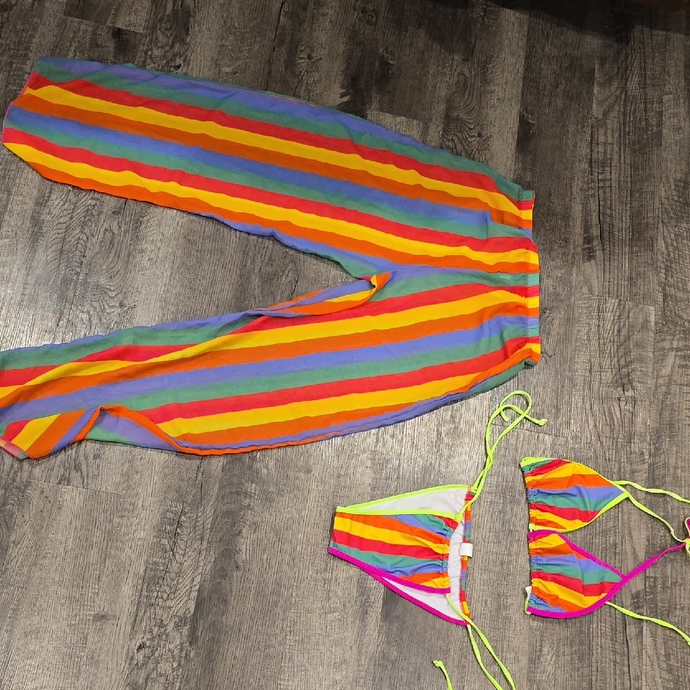 Colorful Striped Bikini Set